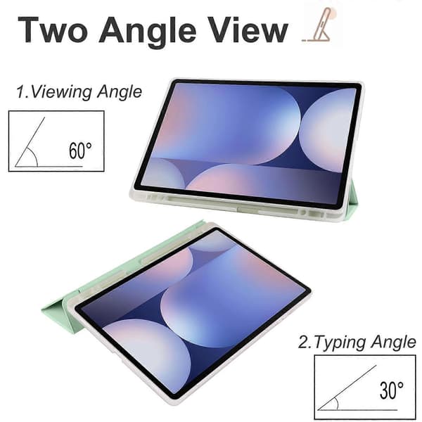 Fodral för Samsung Galaxy Tab S10+ med Pennhållare Tri-Fold Ställ Tablet Skydd Auto Wake/Sleep