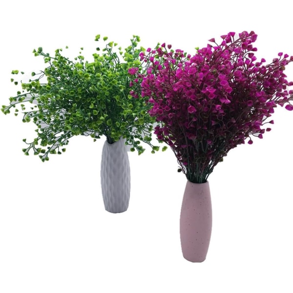 Kunstig busk Buske Plast Falske Grønne planter Bryllup Indendørs Udendørs Hjem Have Balkon Køkken 4 stykker