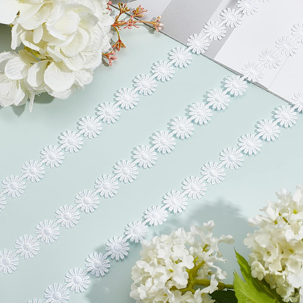 20 meter Malan blomspetsband broderispetsband polyester dekorativa band för sömnad bröllopsblommor Alla hjärtans dag