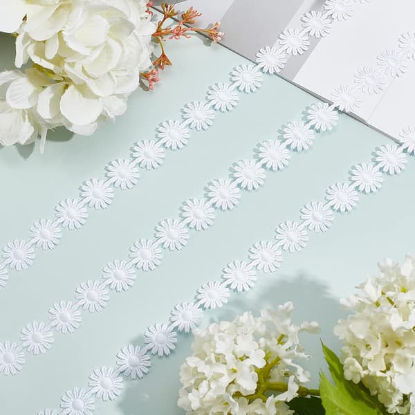20 meter Malan blomst blondebånd broderi blondekant polyester dekorative pynt til syning bryllupsblomster Valentinsdag