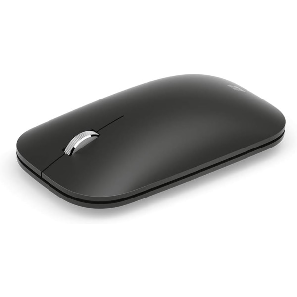 Modern mobil mus, svart - komfort höger-/vänsterhänt design med rullhjul i metall, trådlös, Bluetooth för PC/laptop/desktop