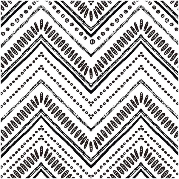 Modern Stripe Peel and Stick Wallpaper Herringbone Black White Vinyl Decorative 17.7in x 19.7ft