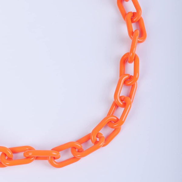 Överdriven lång gem i akryl Halloween kedja choker halsband minimalistisk färgglad chunky krage halsband för kvinnor och flickor (orange)