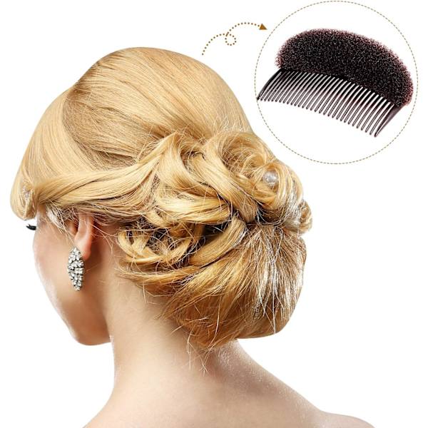 Hårbasuppsättning Svamp Styling Insert Fläta Verktyg Hår Bump Up Kam Clip Bun Hår Pad Tillbehör för Kvinnor Flickor DIY Frisyr (8 Stycken)
