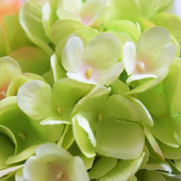 5 kpl keinotekoisia silkkihortensia kukkakimppuja, kukka-asetelma koristelu 47cm green