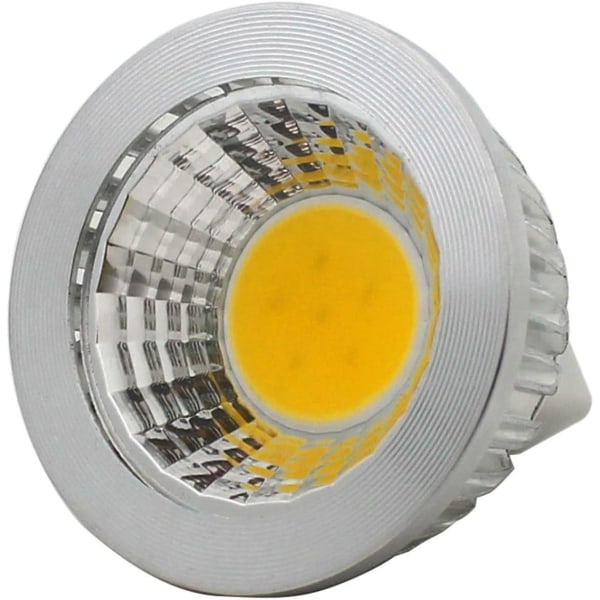 6 kpl, MR16/GU5.3 COB LED-lamppu, 3W / 210lm, DC 12V, lämmin valkoinen 2700K, vastaa 20W halogeenilamppua, ø50x52, 90° sädekulma