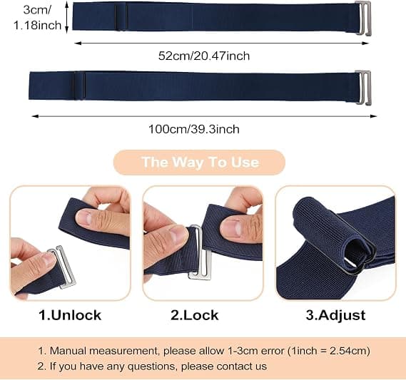 Usynlige bælter til kvinder, strækbart justerbart elastikbælte til kvinder med fladt spænde, usynlige taljebælter til jeans, bukser, kjoler, mørkeblå Dark Blue
