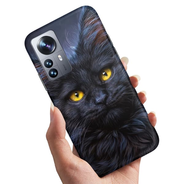 Fodral / Mobilskal för Xiaomi 12 - Svart Katt