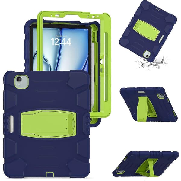For iPad Air 11 (2024) Stativ Etui PC+Silikone Anti-drop Tablet Cover