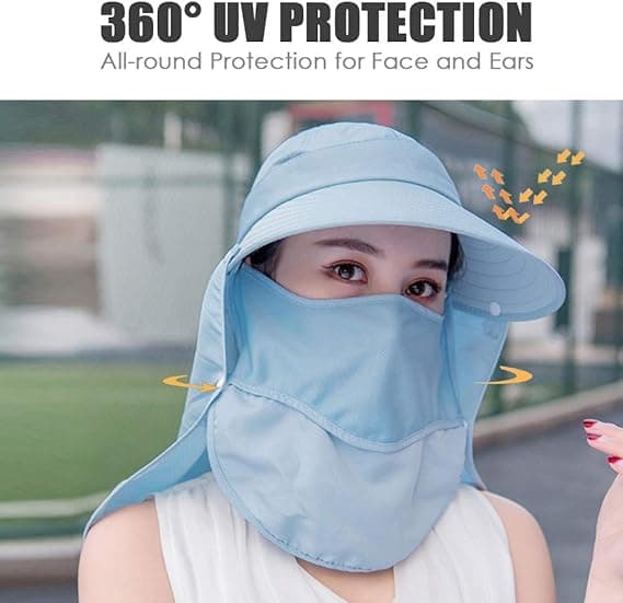 Bredbremmet Solhatt - Multifunksjonell Beskyttelse Fiskehatt Light blue