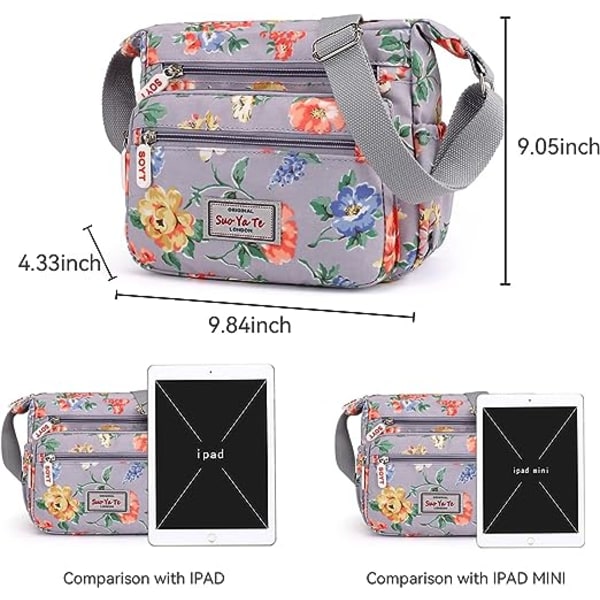 Dam multificka casual crossbody handväskor vattentäta axelväskor i nylon