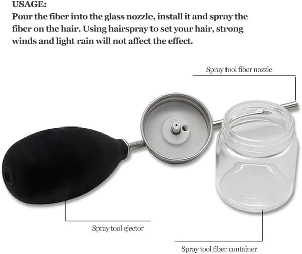 Hårtilføjelsessprayflaske Hårfiberapplikator