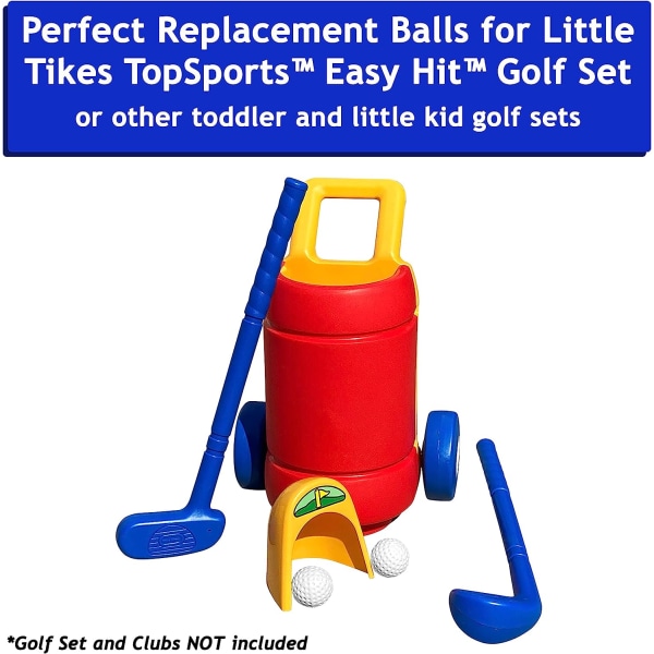 Ersättande golfbollar för toddler och toddler - för Little Tikes golfset - 6-pack | Överdimensionerade golfbollar i plast för nybörjare