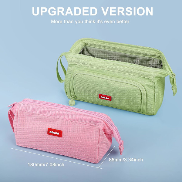 Store blyanter til piger Super store blyant etui til kvinder lynlås glat pen etui pung holder brevpapir arrangør Duarable blyant etuiGrøn