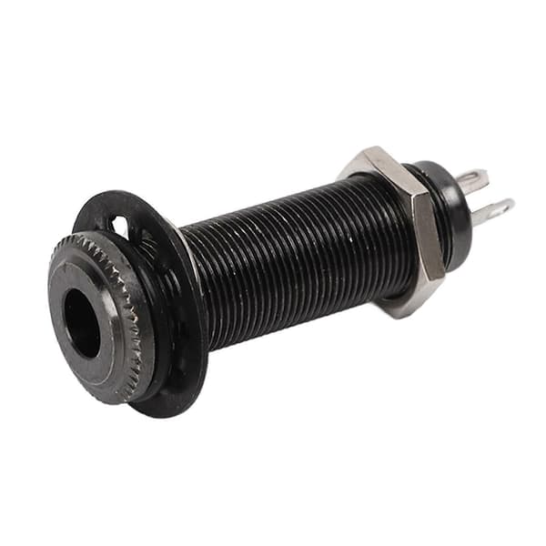 Gevind Jack Udskiftning Messing Lige Output Endepin til Elektrisk Guitar Bas Gun Sort