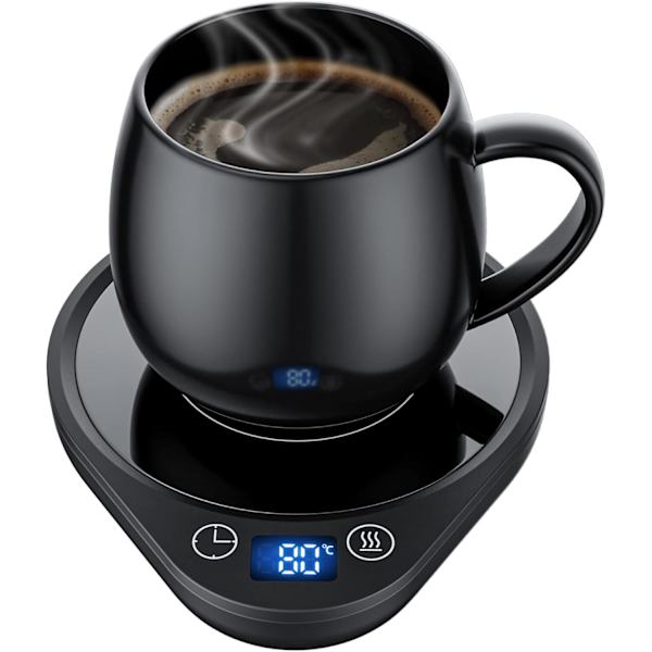 Kaffe- och Muggvärmar med 3 Temperaturinställningar Elektrisk Dryckesvärmare Automatisk Avstängning, Kaffe, Te och Mjölkvärmar för Hemmakontor (Utan Mugg)