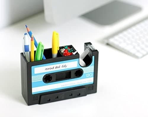 Kreativ retro kassetteformet blyantholder, dispenser multifunktionel skrivebordsarrangør