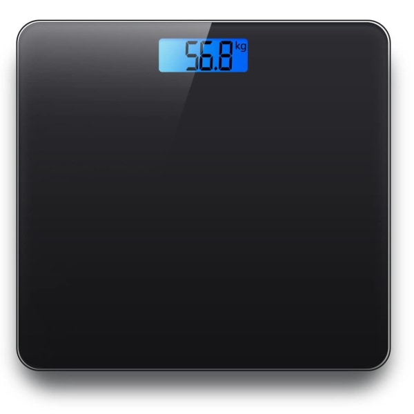 Digital elektronisk badevægt badevægt kropsvægt 26x26cm 180KG platform baggrundsbelyst display vægtstyring