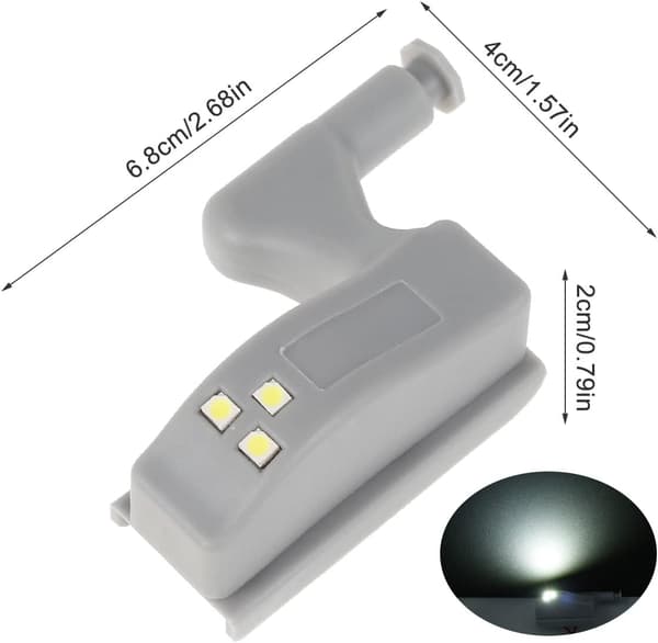 10 stk Universal Hengsel LED Sensor Lys Skapskap Klesskap Garderobe Nattlys