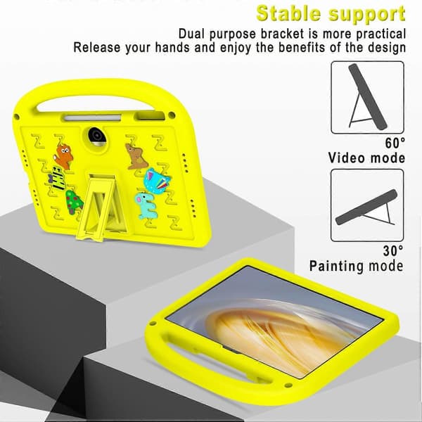 Stödfodral för Honor Pad 9 EVA+PC Tablet Skyddsfodral med Axelrem - Gul