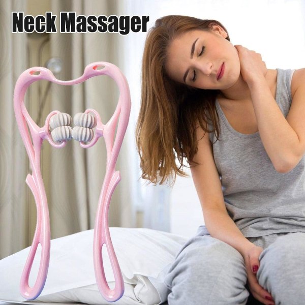 Nackmassagerulle, Axlar Huvud Nacke Massage | 4 Hjul Massager Clip Nacke Artifakt Manuell Massage Avkoppling Enhet, Muskelmassage för Avkoppling