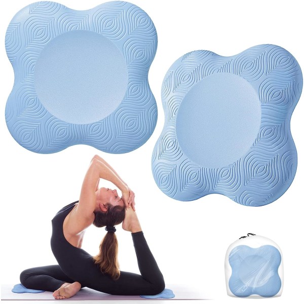 2-pack yoga knäskydd, halkfria yogamattor för kvinnor Yoga knästöd Lätta yoga knäskydd för knän, händer, handleder och armbågar, blå
