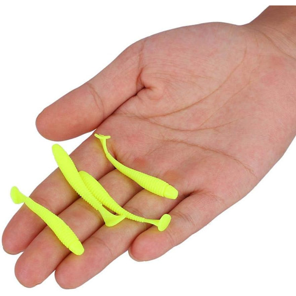 50 stk mykt lokke agnsett, 4,5 cm plast lokke T-hale mark agn
