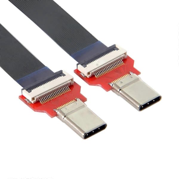 20 cm FPC Platt USB 3.1 Typ-C USB-C Hane till Hane Datakabel för MacBook, Laptop, Telefon & Hårddisk
