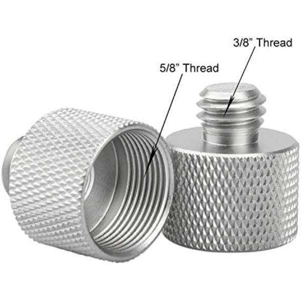 Mikrofoniadapteri 5/8\" - 3/8\" -kolmijalka-kierreadapteri mikrofonitelineen adapterille kolmijalka-adapterille 2 kpl