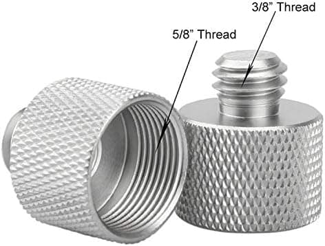 Mikrofonstativadapter 5/8\" til 3/8\" Stativgjengeadapter for Mikrofonstativadapter til Stativadapter 2-pakning