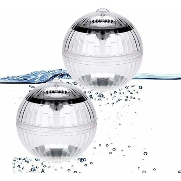 Flydende pool lys, solcelle pool lys, 2 flydende LED lys automatisk RGB variabel vandtæt kugle solcelle lys 10*10cm