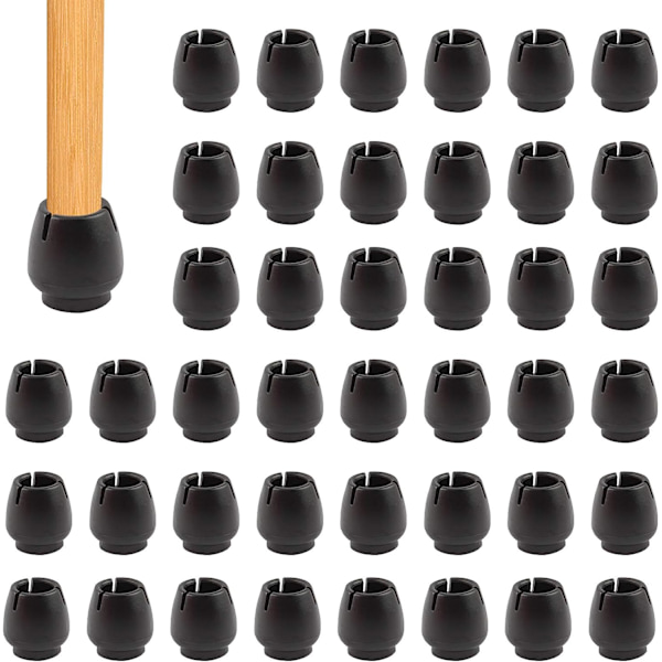 40 stk. sorte stolbenbeskyttere til gulv, møbelbeskyttere, bord- og stolbenbeskyttere, forhindrer ridser og støj, passer til 37-42 mm diameter