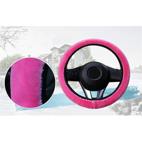 3 st vintervarm plysch rattmuff handbromsskydd växelspakskydd biltillbehör, rosa