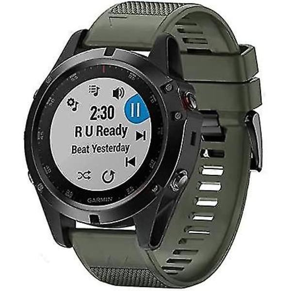 Silikonarmbånd til Fenix 5x 26mm bredde Kompatibel med Fenix 5x/fenix 5x Plus/fenix 6x Pro