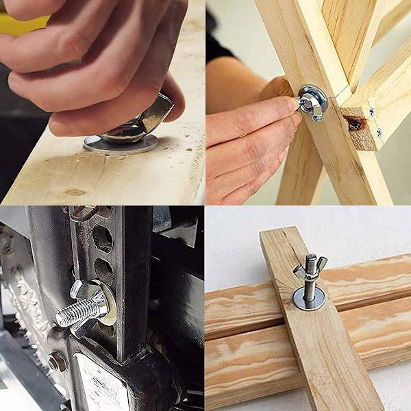 M6 Vingmøtrikker (Pakke med 10) Rustfrit stål til bolte og fastgørelser - Heavy Duty Fasteners Certificeret Standard ISO965 DIN315
