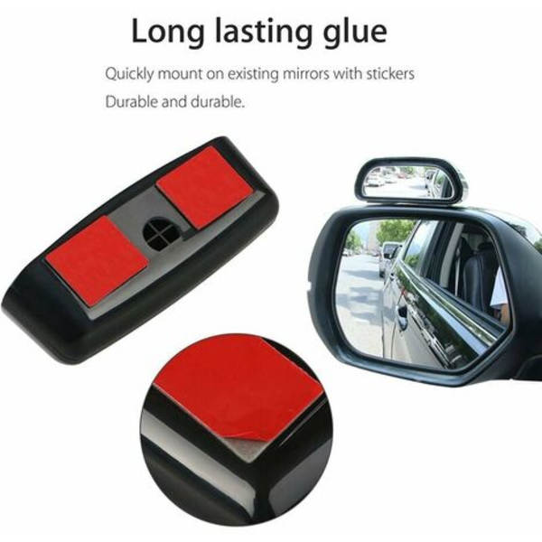 2-pack 360° bilblindvinkel backspegel universell höger + vänster justerbar HD-glas extra spegel