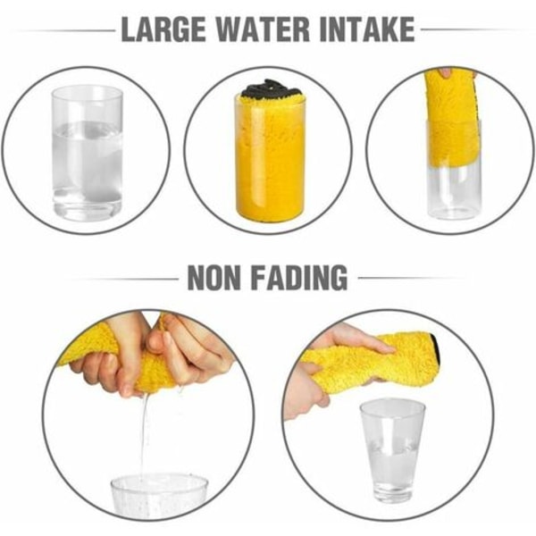 3-pack mikrofiberdukar för bilar - Superabsorberande mikrofiberhanddukar - Snabbtorkande och återanvändbara för rengöring, bilpolering eller hemmabruk