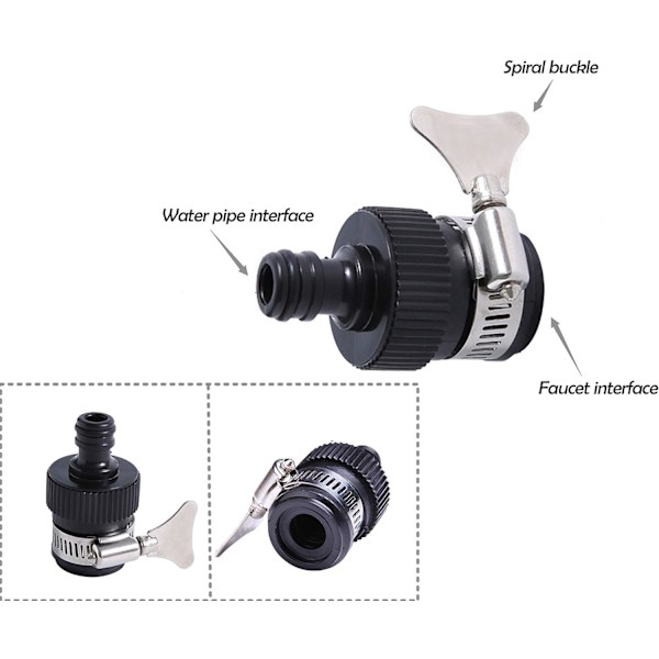 WiseHub 2 stk 16mm Universal Kranadapter Kobling Mikser Kjøkken Hage Slange Tilbehør Klemmer