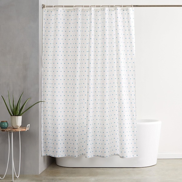 Dusjforheng i stoff - 72 x 72 tommer, for baderom 72''x72'' Blue Squares