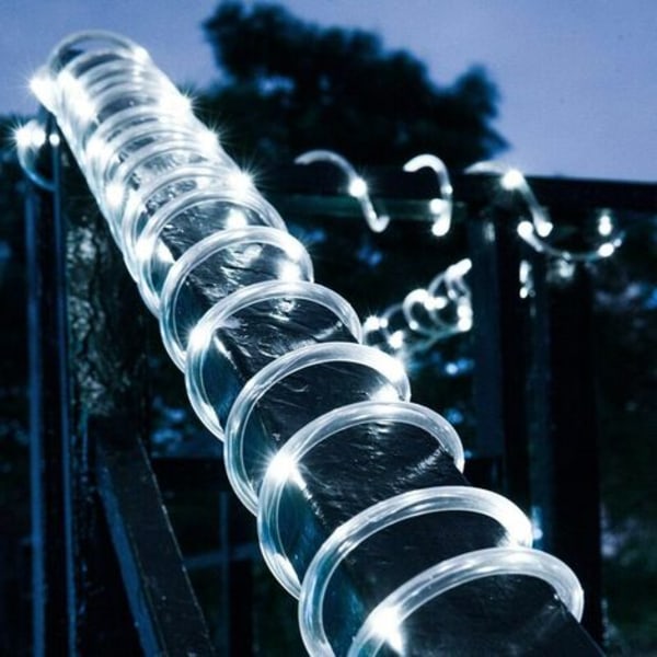 LED-slingergirlang solrörljus, vattentät 12M 100LED solbandljus koppartrådsrörljus för utomhusbröllopsfest juldekoration
