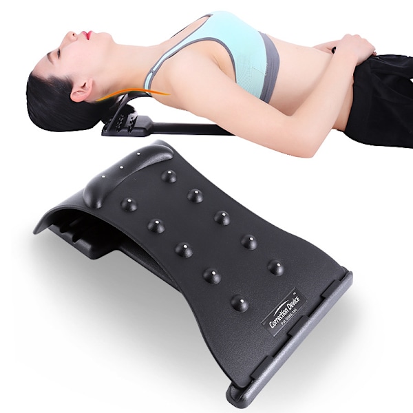 Rygstrækker Massager med Trykpunkter til Afslapning af Øvre & Nedre Ryg, 3 Niveauer af Rygstrækning, Posture Corrector