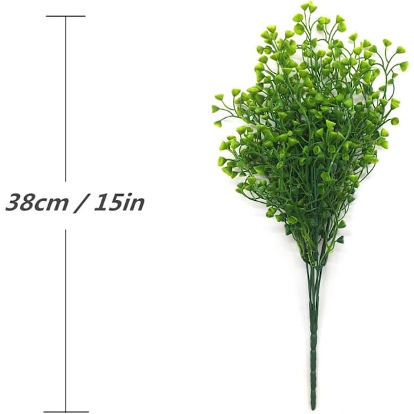 Kunstig busk buske plast falske grønne planter bryllup indendørs udendørs hjem have balkon køkken 4 stykker