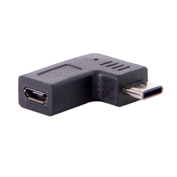 USB-C Type-C Hann til Micro USB 2.0 5Pin Hunn Dataadapter 90 Graders Vinkeltype