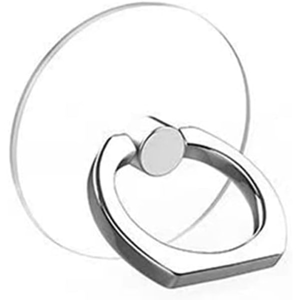 Transparent Mobiltelefon Ringholder, Klar Telefon Ringstativ, Klar Mobiltelefon Ringgrep Kickstand, Universell Ring Spenne Grep