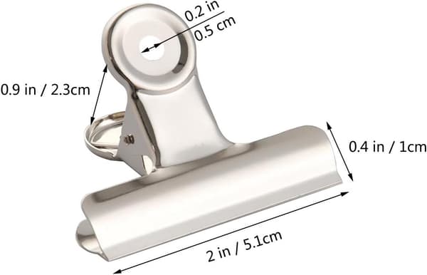 Store metallklips, 20 stk. 2\" papirklipsklemme/filbinderklips, 51 mm