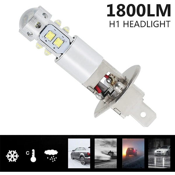 2PCS H1 LED-strålkastarlampor Super Bright 6000K Vita LED-dimljuslampor Strålkastare