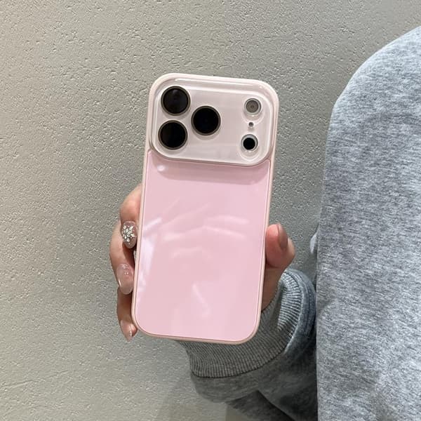 Lyxigt enkelt fodral i härdat glas för iPhone 18 Pro - Rosa Pink iPhone18 Pro