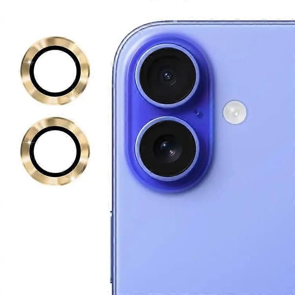 Kameraskydd i metall med CD-textur och härdat glas för iPhone 16/iPhone 16 Plus