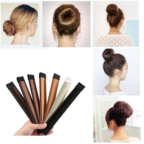 7 st Bun Maker French Twist Hår Donut Vik Wrap Snap Disk Hår Fashion Bun Hår Styling Hår Donut Magisk DIY Verktyg