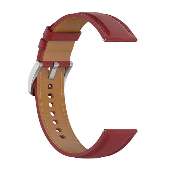 Lærreim for Galaxy Watch / Huawei Watch Rød